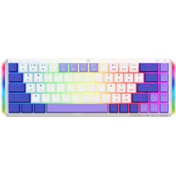 Tastatura fara Fir Bluetooth Type-C RGB 1500mAh Alb