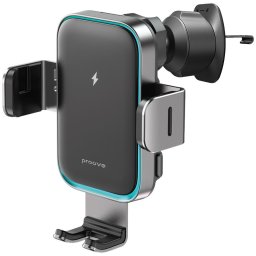 Suport auto telefon Proove Triple Clamp Pro WHTP15010004, incarcare wireless 15W, 2in1, metal grey