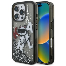 Husa Husa pentru iPhone 16 Pro Max - Karl Lagerfeld Liquid Glitter Choupette Logo MagSafe (KLHCP16XLCHSCTDK) - Black