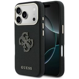Husa Guess Hardcase Resin Logo (GUHCP17X5PS4RGGK) - Carcasă rigidă - compatibil cu Apple iPhone 17 Pro Max - culoare Negru