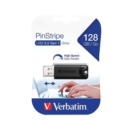 Memorie USB VERBATIM PinStripe 128 GB, USB 3.0, Negru