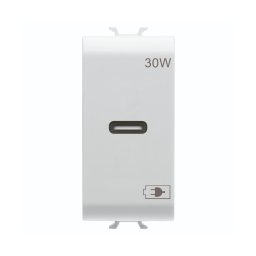 Priza USB tip C 1M PD 30W Gewiss Chorus alb satinat MAT GW15415
