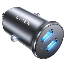 Incarcator pentru Masina, 2x USB-C, 90W - Lisen (YL0223080007) - Black