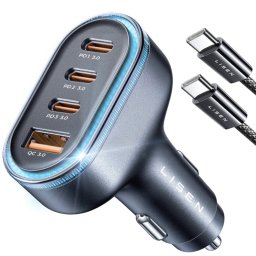 Incarcator pentru Masina, USB, USB-C, 101W - Lisen (YL0223120021) - Black