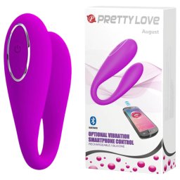 Pretty Love August - vibrator pentru punctul G și clitoris controlat prin aplicație (roz)