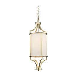 Open Design OR80568 - Lustră suspendată pe lanț LUNGA 1xE27/15W/230V, alamă/alb