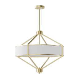 Open Design OR85839 - Lustră pe tijă ZUNDO 4xE27/15W/230V alamă/alb