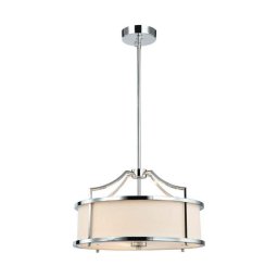 Open Design OR80865 - Lustră pe tijă STANZA, 3xE27/15W/230V, Ø 42 cm, l. crom/alb