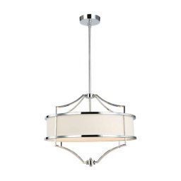 Open Design OR80919 - Lustră pe tijă STESSO 4xE27/15W/230V Ø 55 cm crom/alb lucios