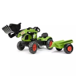 Falk: Tractor cu pedale Claas cu remorcă și excavator