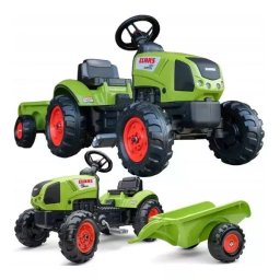 Falk: Tractor cu pedale Claas - cu remorcă