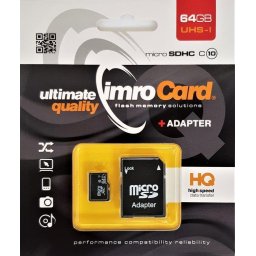 Card memorie Card Set memory IMRO 10/64G UHS-I ADP (64GB; Class 10, Class U1; + adapter)