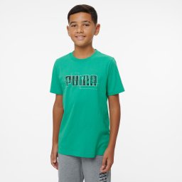Tricou din bumbac cu imprimeu Puma Educație fizică Verde Copii