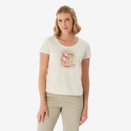 Tricou drumeție NH500 alb damă