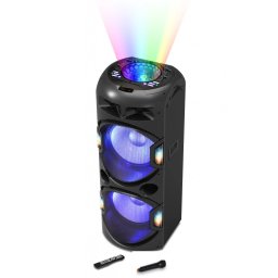 BOXE portabile AKAI, compact 2.0, RMS 350W, Micro SD card, microfon wireless, Bluetooth, conector Bluetooth, USB, negru, DJ-Y5L (timbru verde 40.00 lei)