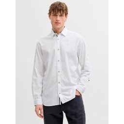Jack & Jones Camasa barbati, Regular fit, Henry, din bumbac, Alb (SELECTATI MARIMEA: L)