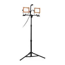 Proiector LED 2 x 30 W cu stativ, 230 V, 4000 K, IP65, portocaliu/negru