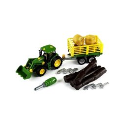 Tractor john deere cu carucior de lemn si fan