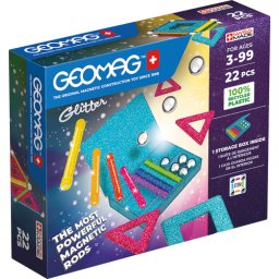 Set de constructie magnetic geomag glitter panels 22 piese, 534