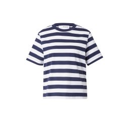 SELECTED Tricou 'ESSENTIAL' albastru marin / alb