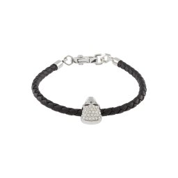Philipp Plein Brățară negru / argintiu / transparent