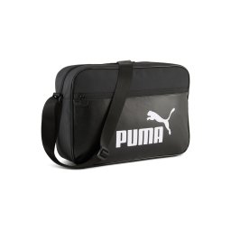 PUMA Geantă de umăr 'Campus' negru / alb