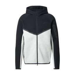 Nike Sportswear Hanorac 'TECH FLEECE' gri deschis / negru