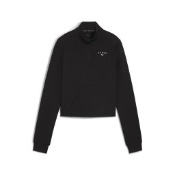 PUMA Bluză cu fermoar sport 'Puma x Hyrox Cloudspun' negru / alb