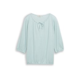 Tom Tailor Women + Bluză turcoaz / alb