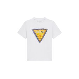 GUESS Tricou albastru / galben / negru / alb