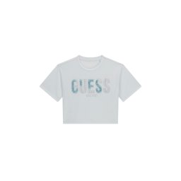 GUESS Tricou cyan / albastru pastel / argintiu