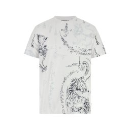 GUESS Tricou 'Southeast Burnout' opal / negru / alb