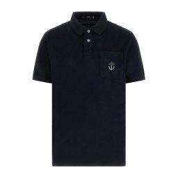GUESS Tricou albastru închis / alb