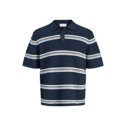 JACK & JONES Tricou 'JORMaine' albastru noapte / albastru porumbel / albastru pastel / alb