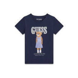 GUESS Tricou albastru noapte / maro / gri / albastru violet