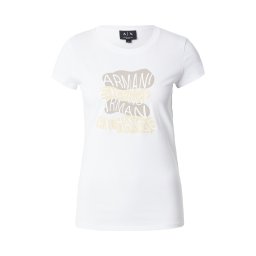 ARMANI EXCHANGE Tricou maro cămilă / ecru / alb