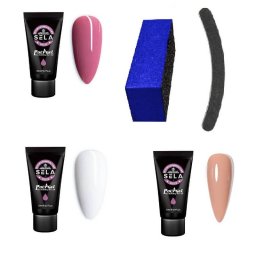 Kit Polygel constructie unghii 3 buc x 30ml Kali