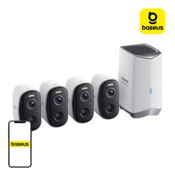 Camera de supraveghere Outdoor Security Camera N1 Baseus 2K 4-Cam Kit (white)