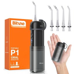 Travel Flosser, Compact, 4x Jet Tips, Gentle Modes - Bitvae (BVP1) - Black