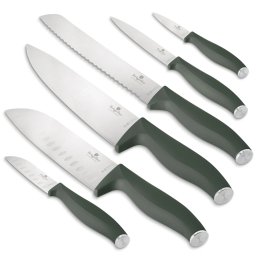 BERLINGER HAUS set cuțite 6 cu părţi inoxidabil oţel matt verde BH/3138