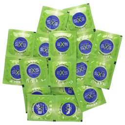 EXS Glow - prezervative din latex care strălucesc în întuneric (100 bucăți)