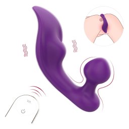 Sex HD Chomper - vibrator dublu rezistent la apă - clitoris și anal - mov