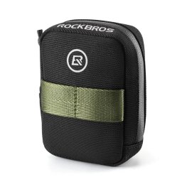 Rockbros Mini Saddle Bag with CO2 Cartridge Holder - Black/Green