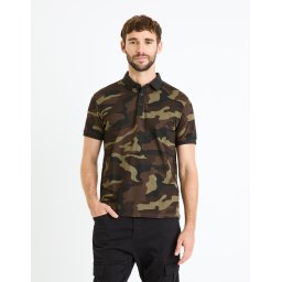 Tricouri polo pentru barbati Celio - kaki