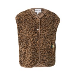 PIECES Vestă 'PCKATTY' maro cămilă / bej închis / maro
