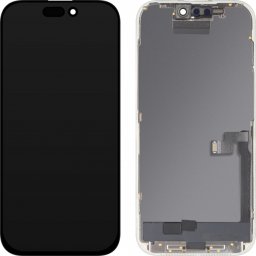 Display cu Touchscreen MP compatibil cu Apple iPhone 16 Pro, cu Rama, Versiune OLED FHD Diagnostic, Negru