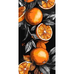 Set pictura pe numere, cu sasiu, Portocale siciliene, 40x80 cm