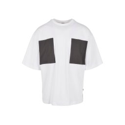 Urban Classics Tricou gri metalic / alb