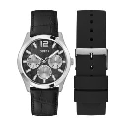 GUESS Ceas analogic 'Zen' negru / argintiu