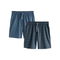 Next Pantaloni de pijama bleumarin / albastru gențiană / azuriu / alb